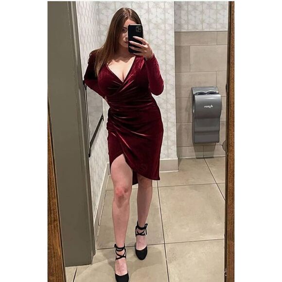 MWOT HUHOT WOMENS VELVET COCKTAIL/PARTY DRESS - Picture 7 of 7